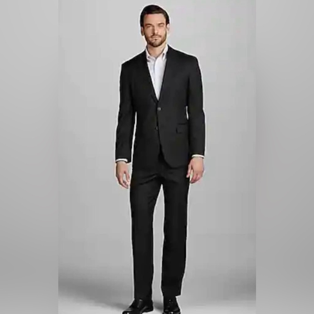 Jos A. Bank 100% Wool Slim Fit Blazer‎ Charcoal 38 Regular
